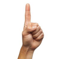 Gesture of an index finger and thumb indicating a small size during a presentation, Index finger and thumb gesture showing something small, little bit amount, isolated on hwite png