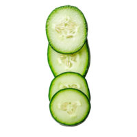 Freshly sliced cucumber rounds arranged on a clean transparent background ready to enhance any dish or salad, Fresh slice cucumber on transparent background png