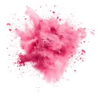 Pink powder explosion isolated on a transparent background showcasing vibrant color and fine texture, pink powder pulver explosion isolated on transparent background png