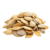 A close view of raw pumpkin seeds isolated on a transparent background highlighting their unique texture and color, Pumpkin seeds isolated on transparent background png