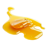 Bright honey spill creating a natural puddle on a clean transparent background perfect for culinary or health themed projects, honey spill isolated on transparent background or transparent backgroud png
