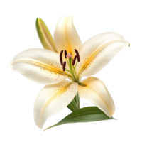 Elegant single lily flower isolated on a clean transparent background showcasing natural beauty and delicate features, single lily flowers isolated on transparent background cutout png