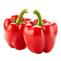 Fresh sweet red peppers isolated on a transparent background showcasing their vibrant color and smooth texture, Sweet pepper isolated on transparent background png