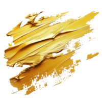 Golden paint strokes create striking texture on a clean transparent background for artistic expression, Golden Paint Strokes on transparent background png
