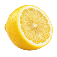 Freshly sliced ripe lemon isolated on a clean transparent background for culinary and decorative purposes, ripe lemon isolated on transparent background png