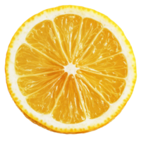 Fresh lemon slice isolated on transparent background showcasing juicy texture and vibrant color detail, lemon slice isolated on transparent background png