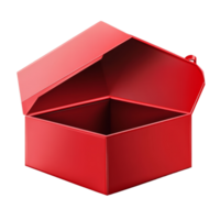 Open red gift box ready for celebration, party, or surprise during festive occasions in a bright, cheerful setting, Red open gift box isolated Stock Illustration png