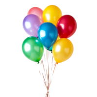 kleurrijk verjaardag ballonnen geregeld Aan een transparant achtergrond voor een feestelijk viering, meerdere verjaardag ballonnen Aan transparant achtergrond png