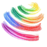 Colorful rainbow scribbles created with wax pastels on transparent paper, showcasing vibrant artistic expression, rainbow colored drawn colorful scribble wax pastel isolated on transparent background png
