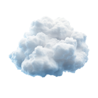 Realistic rendered cloud floating in isolation against a pure transparent background, 3D Rendered Cloud isolated on transparent background png