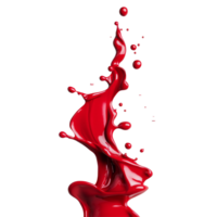 Red paint droplets cascade down a clean transparent surface, creating a vibrant artistic effect, red liquid drops of paint color flow down on transparent background png