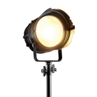 Stage light emitting bright illumination in a darkened space against a transparent background, Stage light isolated on a transparent background png