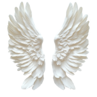 Elegant transparent feathered angel wings symbolizing purity against a soft transparent background, Angel Wings transparent Feathered Symbol of Purity on a transparent background png