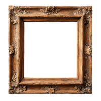 Elegant wooden blank frame isolated on a clean transparent backdrop for creative displays or artwork presentation, wooden blank frame isolated on transparent background png