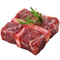Raw mutton brisket isolated with fresh herbs on a transparent background for culinary use and preparation ideas, Isolated raw mutton brisket png
