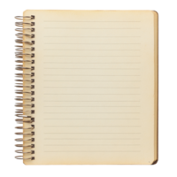 Blank notebook paper with a ring spine on a transparent background ready for notes or sketches, Blank notebook paper with ring spine on transparent backgroundfile png