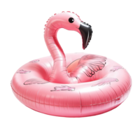 A vibrant pink flamingo pool float resting on a transparent background ready for summer fun in the sun, Pink Flamingo Pool Float On transparent background png