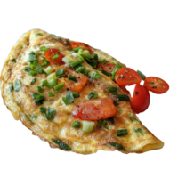 Freshly prepared fried omelette with vegetables and spring onions served for breakfast, Fried omelette with vegetables and spring onions png