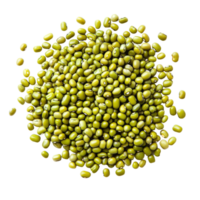 A pile of fresh, green mung beans isolated on a clean transparent background, Pile of mung beans isolated png