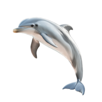 Dolphin leaping gracefully on a transparent background showcasing its distinct features and playful nature, dolphin isolated on transparent background png