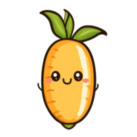 Cute kawaii style corn character with a smiling face and leafy top on a plain transparent background, Kawaiistyle cute corn on a transparent background png
