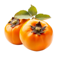 Fresh ripe persimmons isolated on a clean transparent background highlighting their vibrant color and unique texture, Persimmons and dry isolated on transparent background png
