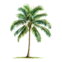 Palm Tree Whispering in the Breeze on transparent background. png