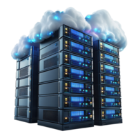 Cloud Computing Data Servers Illustration on transparent background. png