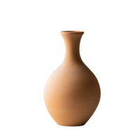 Elegant Handmade Clay Vase on transparent background. png