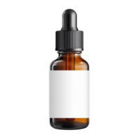 Amber Glass Dropper Bottle Mockup on transparent background. png