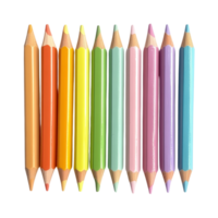 Colorful Pencils Arranged Neatly on transparent background. png