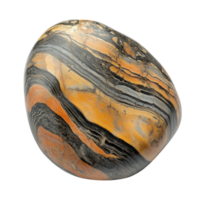 Unique Marble Pattern Pebble on transparent background. png