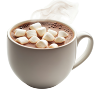 Warm Cocoa in White Mug on transparent background. png