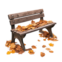 Autumn Bench Scene Perfect for Fall Themes on transparent background. png