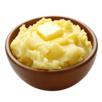 Delicious Mashed Potatoes with Butter on transparent background. png