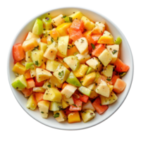 Delicious Fruit Salad in a Bowl on transparent background. png