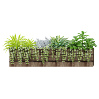 3d rendering of Green beautiful plants in vase isolated on transparent canvas png
