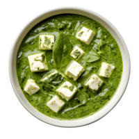 Spinach and Paneer Curry Palak Paneer Bowl png