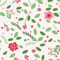 Print. Cute floral seamless pattern featuring fields flowers and hearbs. Perfect for wrapping, textile, fabric, cover and more vector