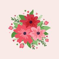floral composition with field flowers. template for design vector