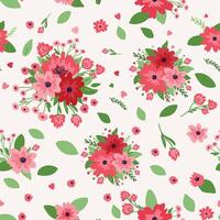 Print. Elegant floral seamless pattern featuring boquets, fields flowers and hearbs. Perfect for wrapping, textile, fabric, cover and more vector