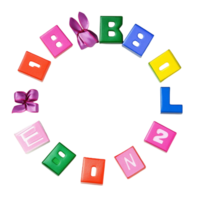 Circle Made of Colorful Blocks with Letters png