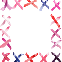 Pink Ribbon Frame with Different Colors png