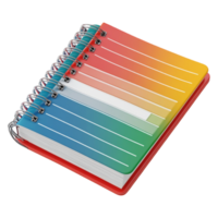 Colorful Notebook with Spiral Binding png