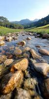 A river with rocks in it photo