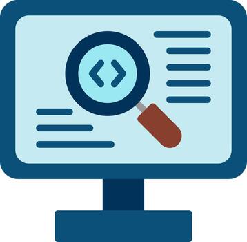 Code Review Flat Illustration Icon Design vector
