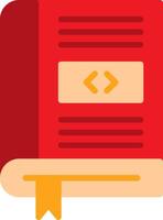 Coding Book Flat Illustration Icon Design vector