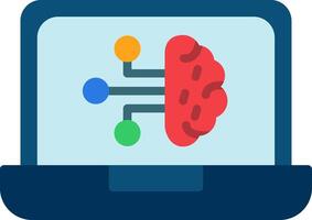 Machine Learning Flat Illustration Icon Design vector
