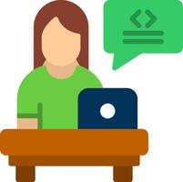 Developer Flat Illustration Icon Design vector