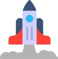 Rocket Launch Flat Illustration Icon Design vector